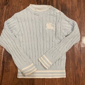 burberry kids girls cable knit blue sweater size 12 Months
